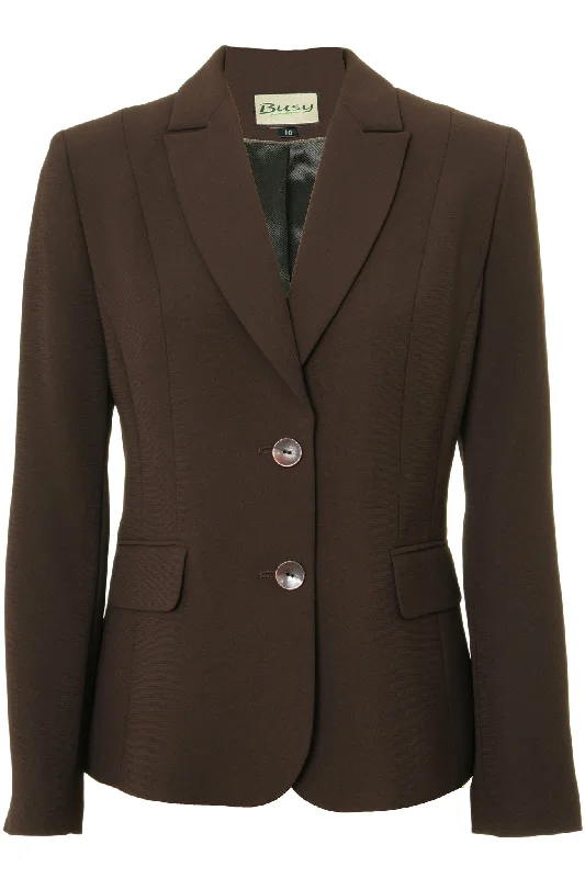 Busy Clothing Womens Brown Suit Jacket