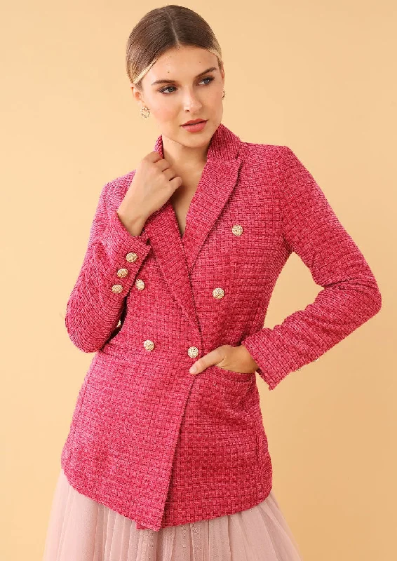 Calvin Blazer Pink Boucle Tweed