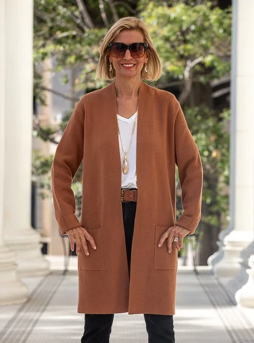 Cinnamon Long Cardigan With Pockets