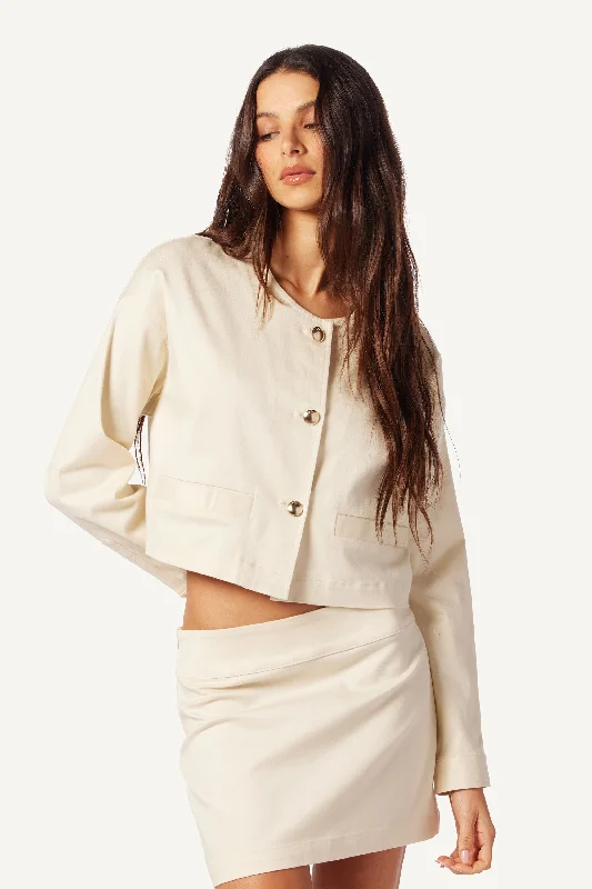 CIRO TWILL JACKET | GARDENIA