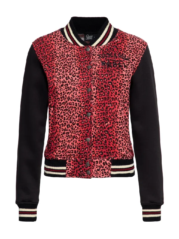 Collegejacke Rock´n Roll Rebel, pink-rot