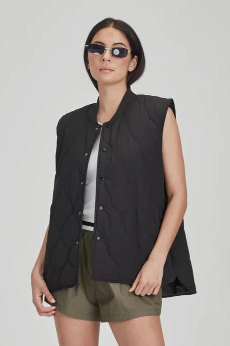 Commoners - Womens Quilted Vest, Black