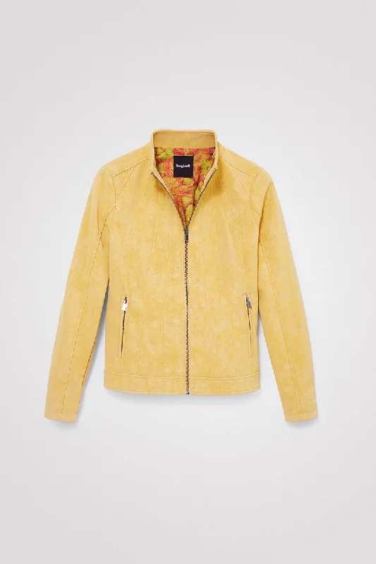 Desigual Slim Yellow Biker Jacket