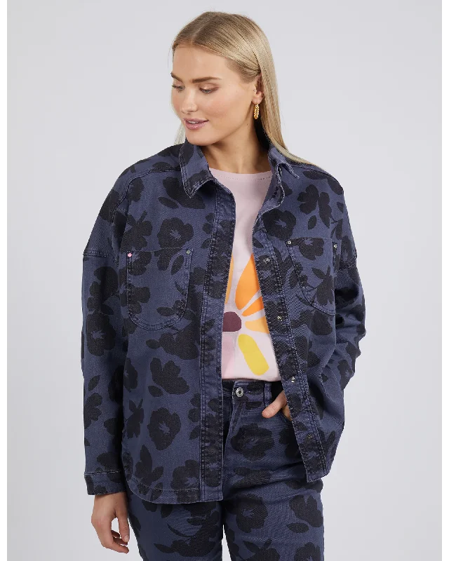 Elm - Abstract Shacket -  Navy Print - size 22