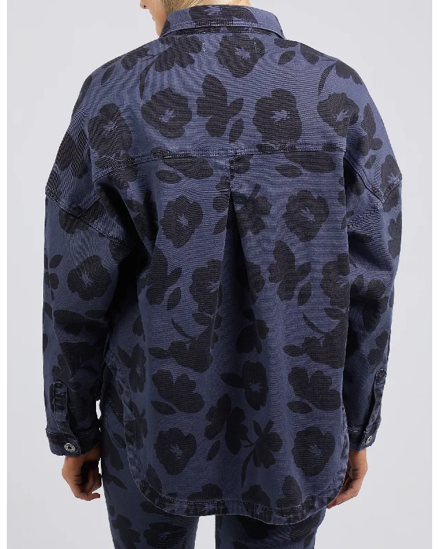 Elm - Abstract Shacket -  Navy Print - size 22