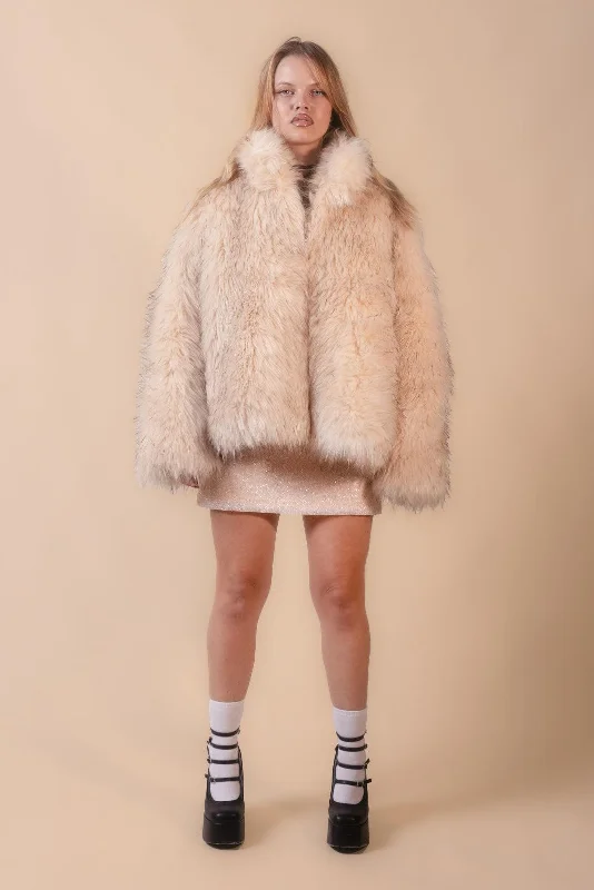 Folly White Faux Fur Oversized Jacket