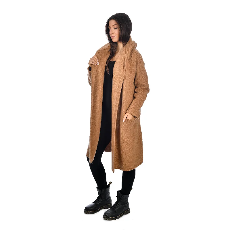 Gabby hooded Coatigan | Camel