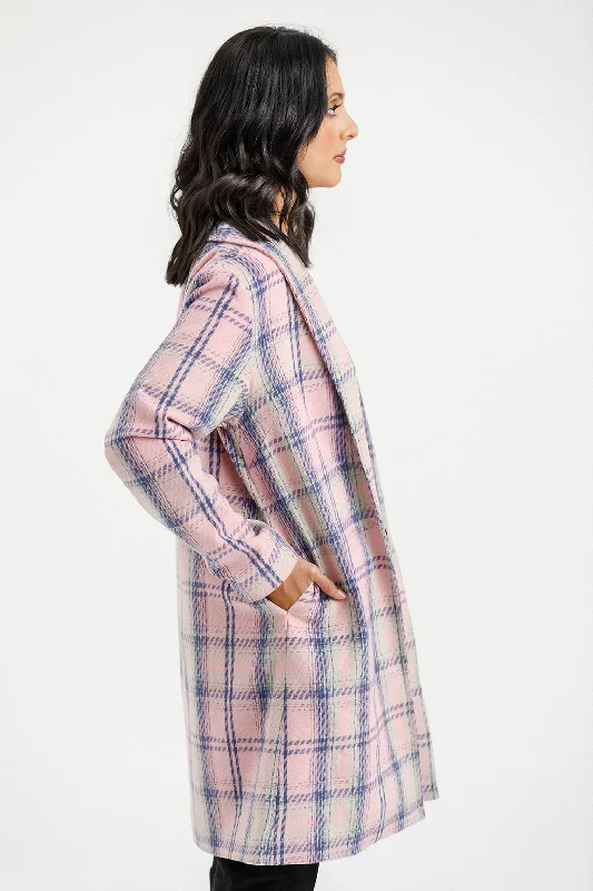 Home-Lee Haley Coat - Pink Plaid