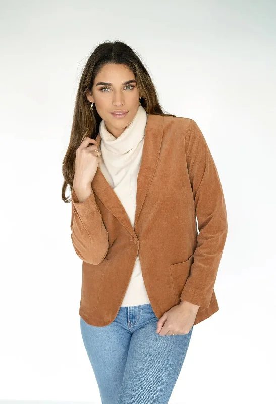 Humidity Blondie Cord Jacket - Moss & Caramel