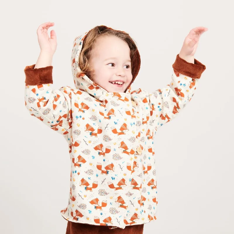 Reversible baby jacket ""Fox&Hedgehog/Nicki Copper""