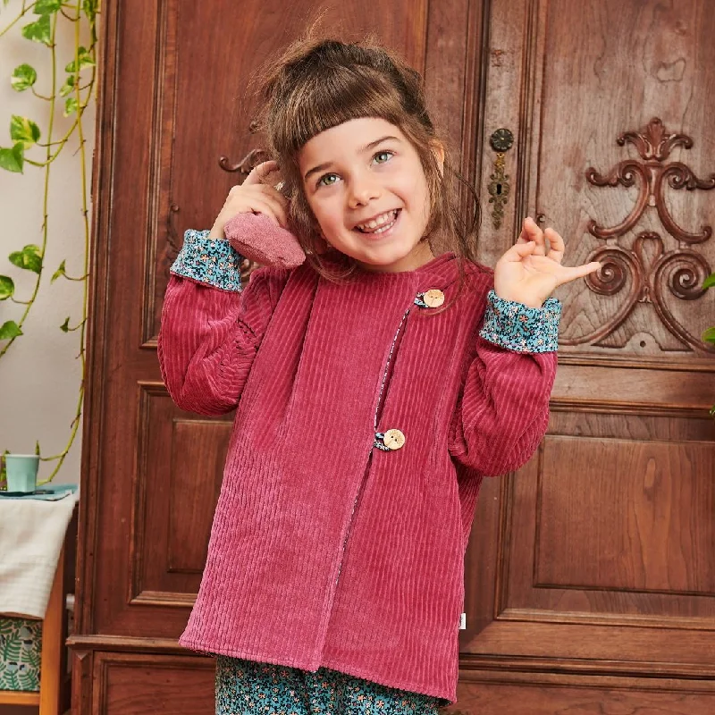 Organic reversible jacket ""Cordnicki Elder | Missy Flower"" - 98% organic cotton, 2% elastane