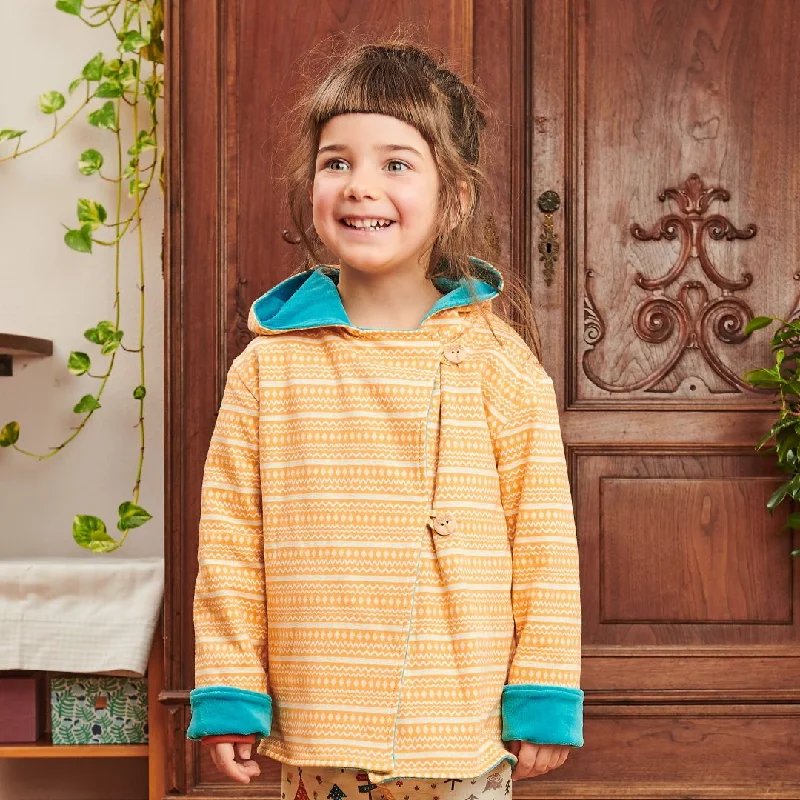 Organic reversible jacket ""Rhapsody | Nicki Pagoda Blue"" - 98% organic cotton, 2% elastane