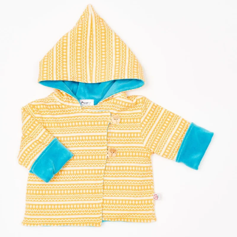 Organic reversible jacket ""Rhapsody | Nicki Pagoda Blue"" - 98% organic cotton, 2% elastane