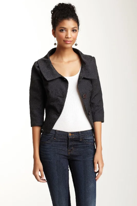 Jackie O Jacket - Black Oval Cloque