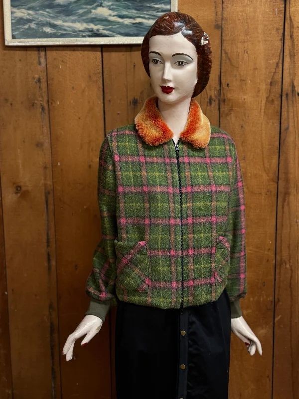 Juna Leaf Plaid Bomber