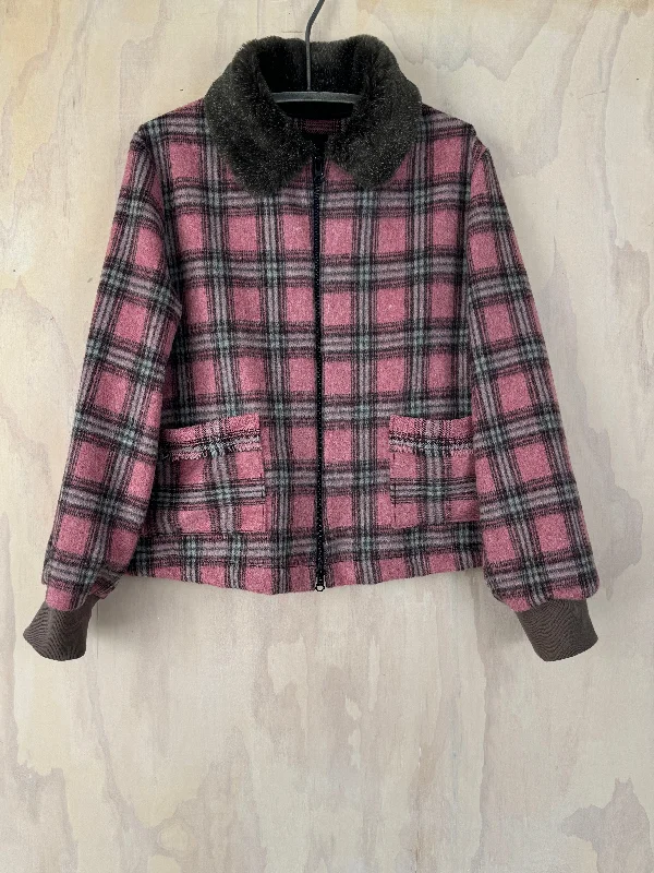 Juna Rose Plaid Bomber