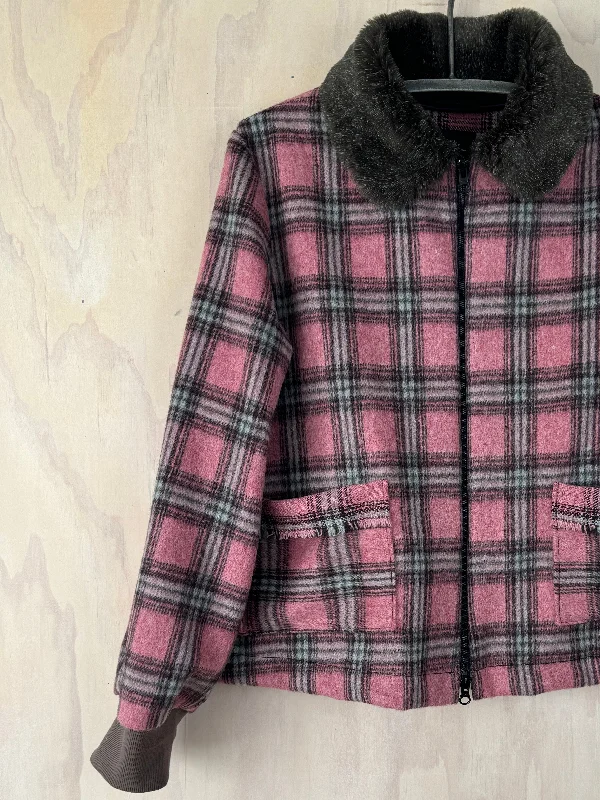 Juna Rose Plaid Bomber