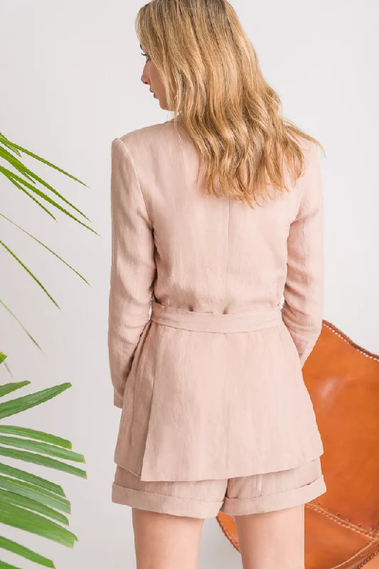 Linen Blazer - Blush