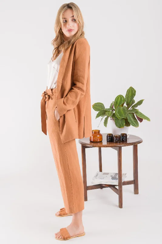 Linen Blazer - Cinnamon