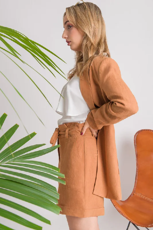 Linen Blazer - Cinnamon