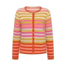 Mansted - Eco Stripe Cardigan - Spice