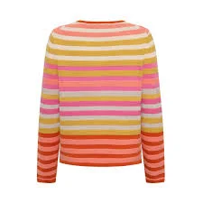 Mansted - Eco Stripe Cardigan - Spice