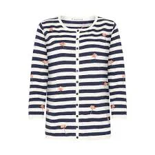 Mansted - Martine Bloom Breton Cardi - Blue