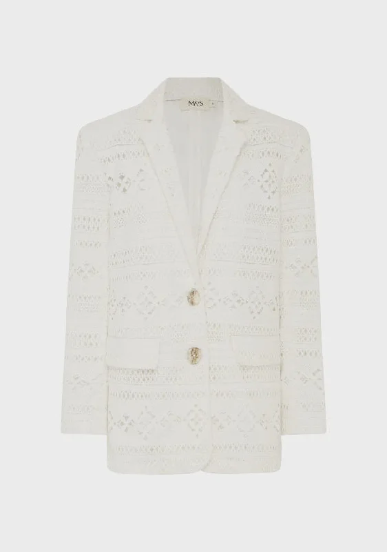 MOS THE LABEL DANIELA TEXTURED BLAZER – BRIGHT WHITE