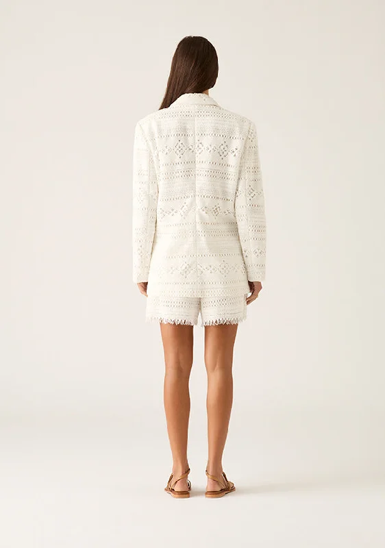 MOS THE LABEL DANIELA TEXTURED BLAZER – BRIGHT WHITE