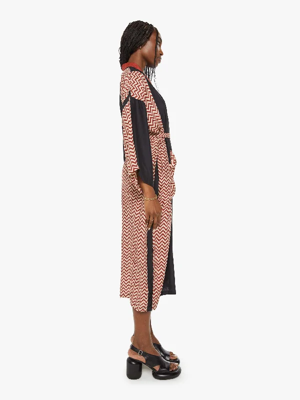 Natalie Martin Diane Robe - Block Zig Zag Print Noire