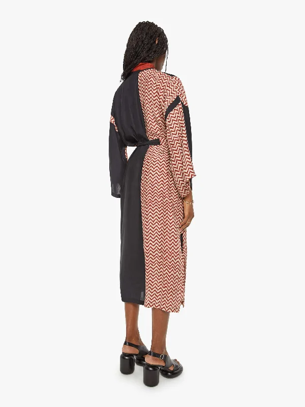 Natalie Martin Diane Robe - Block Zig Zag Print Noire