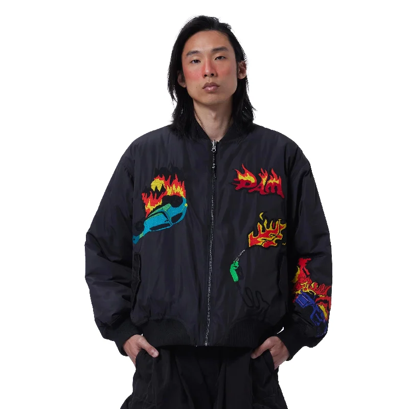 PAM / Perks and Mini - Engulfed Reversible Bomber Jacket - Black