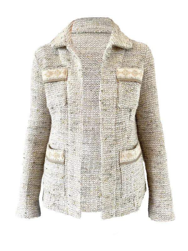 Pistachio Tweed Knit Jacket