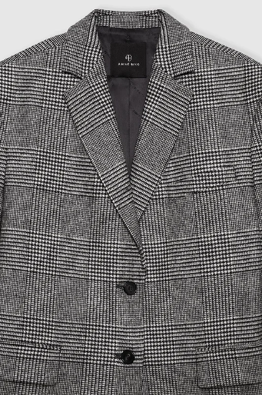 Quinn Blazer - Black And Grey Plaid