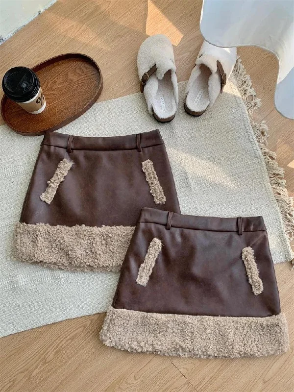 Brown / Mini Skirt / S