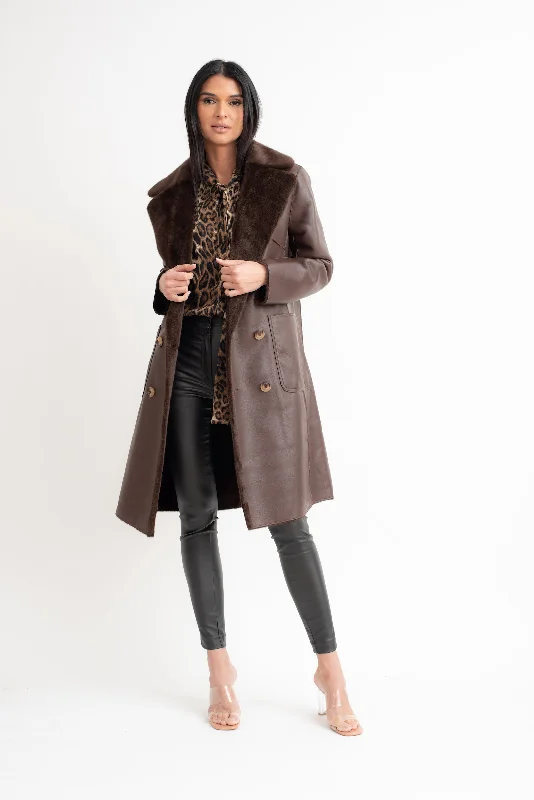 Reversible Faux Shearling Coat Jacket