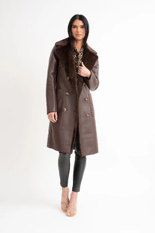 Reversible Faux Shearling Coat Jacket