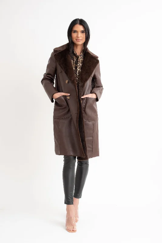 Reversible Faux Shearling Coat Jacket