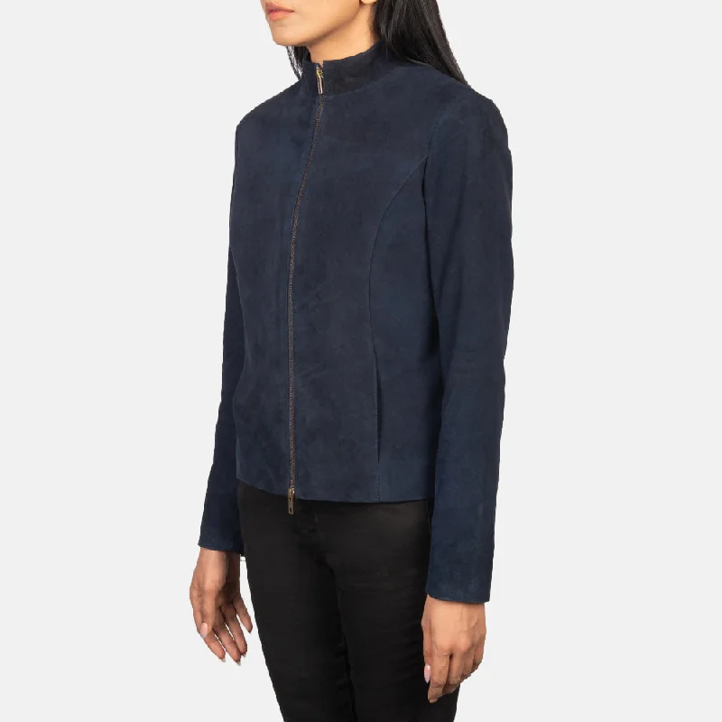 Rumella Blue Suede Biker Jacket