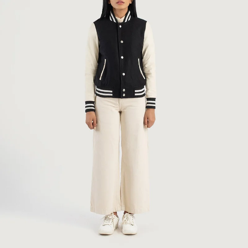 Savant Black & White Hybrid Varsity Jacket