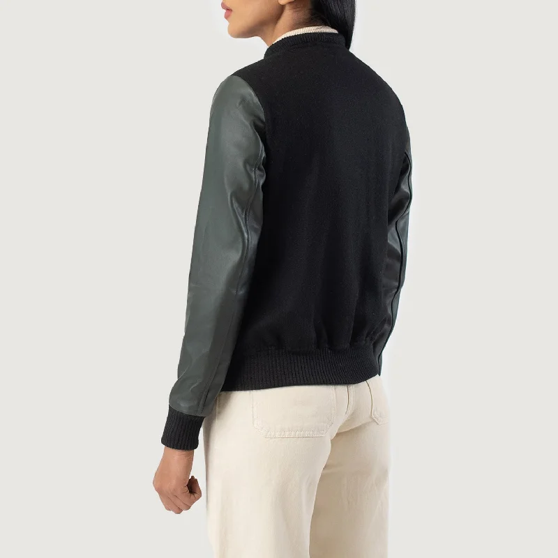 Savant Green Hybrid Varsity Jacket