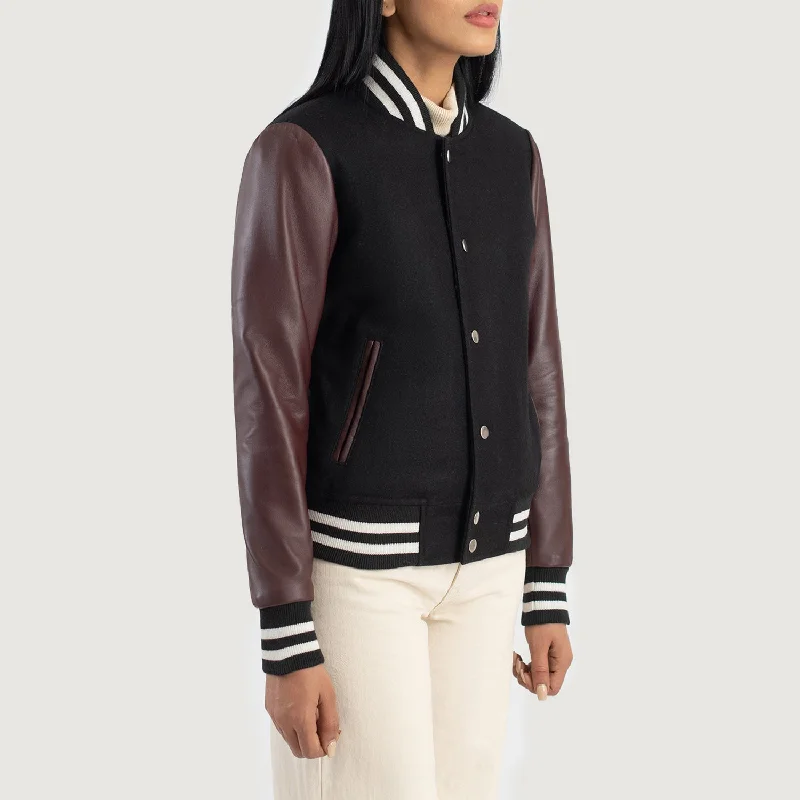 Savant Maroon Hybrid Varsity Jacket