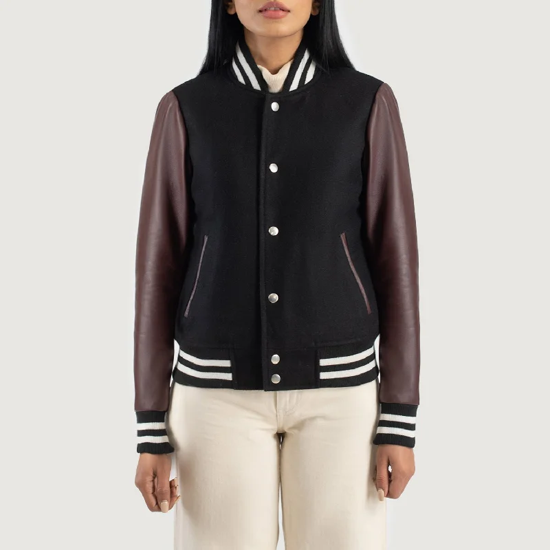 Savant Maroon Hybrid Varsity Jacket