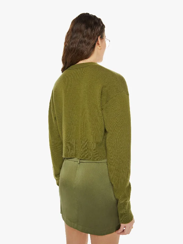 SABLYN Adele Cropped V-Neck Cardigan - Olive