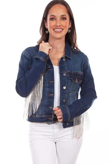 Scully Denim Jacket with Rhinestone Fringe-Final Price