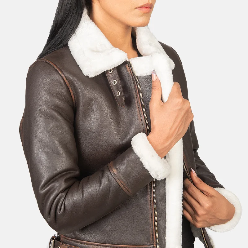 Sherilyn B-3 Brown Leather Bomber Jacket