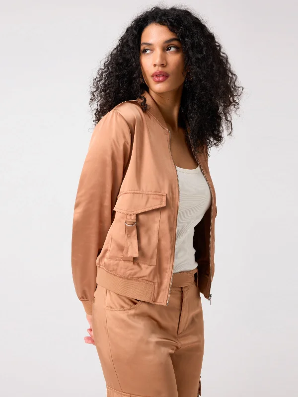 Silky Utility Bomber Jacket Mocha Mousse