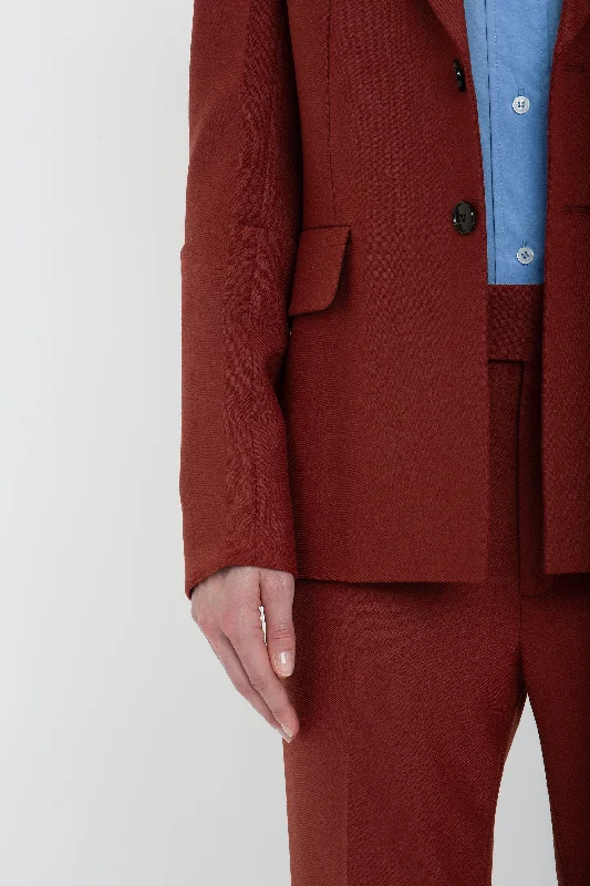 Sleeve Detail Patch Pocket Jacket In Russet