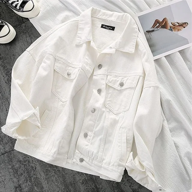 Spring And Autumn 2020 New Black And White Women's Denim Jacket Short Wild Coat Female Fashion Leisure Women's Clothing