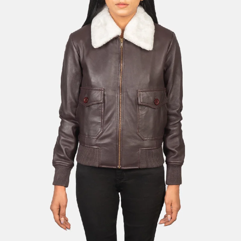 Stella G-1 Maroon Leather Bomber Jacket